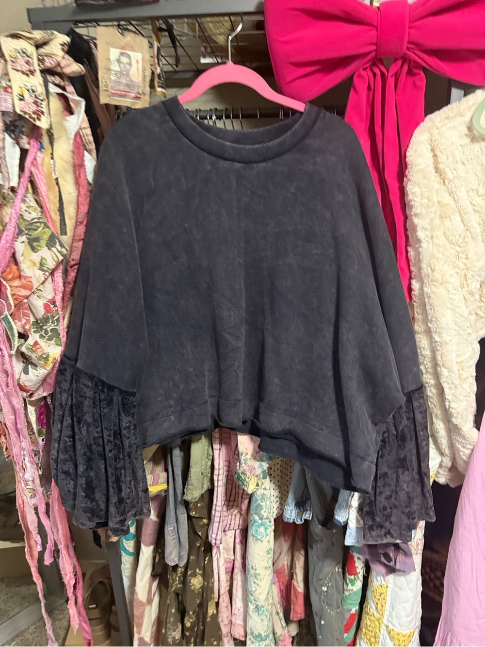 Free People washed black sweatshirt